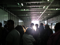 Pilgrim descending from the ship in the Split City, Croatia to reach Medjugorje via bus or car. Almost one million people visit Medjugorje e...