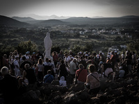 A statue of Virgin Mary on the the Apparition Hill, in Medjugorie. Almost one million people visit Medjugorje each year, where the Virgin Ma...