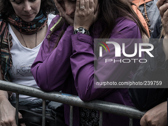 A woman prays during the apparition of Virgin Mary to Mirjana, on September 2, 2014. It was to Mirjana that Our Lady first entrusted all 10...