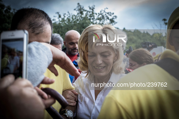 Mirjana Dragicevic Soldo on the apparition Hill, after the apparition of Our Lady, on September 2, 2014. She had daily apparitions until Dec...