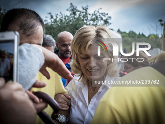 Mirjana Dragicevic Soldo on the apparition Hill, after the apparition of Our Lady, on September 2, 2014. She had daily apparitions until Dec...