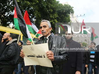 A march in support of the rights of Palestinian employees, hired by the former Hamas government in Gaza, demanding their rights and integrat...