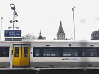 View of a Southeastern train as it makes its way to Charing Cros Station, London on January 3, 2018. Train strikes are looming in the new ye...