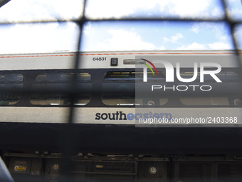 View of a Southeastern train as it makes its way to Charing Cros Station, London on January 3, 2018. Train strikes are looming in the new ye...