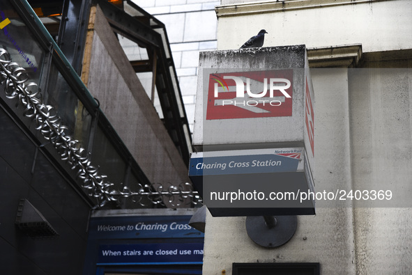 View of a Southeastern train as it makes its way to Charing Cros Station, London on January 3, 2018. Train strikes are looming in the new ye...