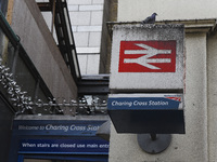 View of a Southeastern train as it makes its way to Charing Cros Station, London on January 3, 2018. Train strikes are looming in the new ye...