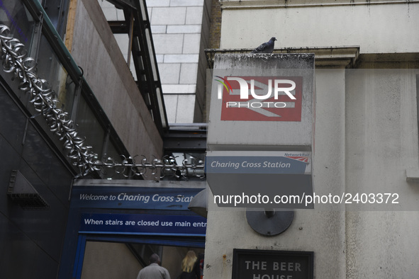 View of a Southeastern train as it makes its way to Charing Cros Station, London on January 3, 2018. Train strikes are looming in the new ye...