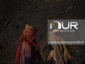 Migrant Indian labourer take rest in free time at a brick factory in Lalitpur, Nepal on Tuesday, January 23, 2018. Indian labourers carrys 1...