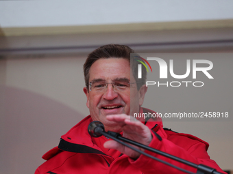 Jürgen Wechsler taking part in a strike at a BMW factory site in Munich, Germany, 2 February 2017. A few thousand came to the rally in front...