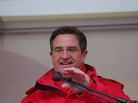 Jürgen Wechsler taking part in a strike at a BMW factory site in Munich, Germany, 2 February 2017. A few thousand came to the rally in front...