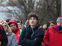 Die LINKE Bavaria chairman Ates Gürpinar taking part in a strike at a BMW factory site in Munich, Germany, 2 February 2017. A few thousand c...