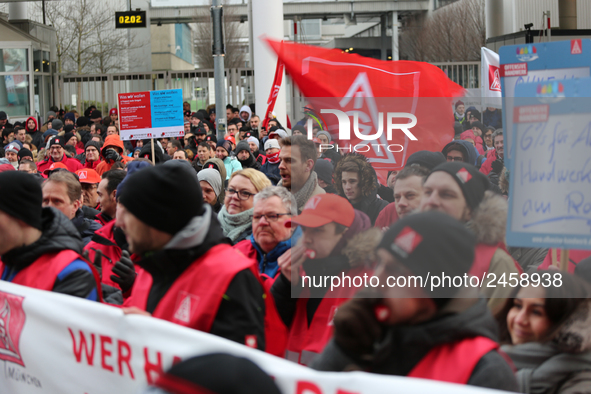 A few thousand came to the rally in front of the BMW factory on 2 February 2017. The worker's union IG Metall called for a strike throughout...