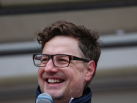 Comedian Florian Simbeck, known for his part of Stefan Lust in 'Stefan und Erkan' is seen during a strike at a BMW factory site in Munich, G...