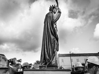 Italy, Sardinia 2013 St Barbara is the the procuress of the miners on the annual ceremony in Bacu Abis, Sardinia, a small town with less tha...