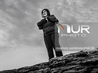 Italy, Sardinia 2014 Rosaria enjoy a day of with her daughter near to the sea side. (