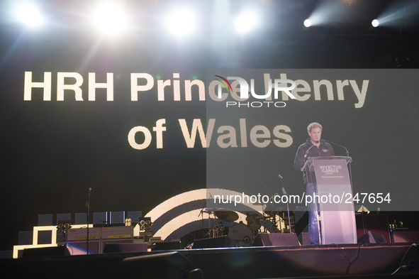 HRH Prince Harry addressing the crowd at the Invictus Games 2014 at the Queen Elizabeth Olympic Park, London, UK on Sunday 14th September 20...