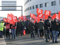 Coordinated one-day strike involving Air France pilots, cabin crew and ground staff at Roissy Charles-de-Gaulle airport in Roissy-en-France,...