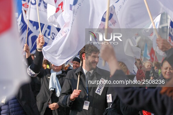 Coordinated one-day strike involving Air France pilots, cabin crew and ground staff at Roissy Charles-de-Gaulle airport in Roissy-en-France,...