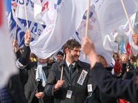 Coordinated one-day strike involving Air France pilots, cabin crew and ground staff at Roissy Charles-de-Gaulle airport in Roissy-en-France,...