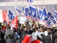 Coordinated one-day strike involving Air France pilots, cabin crew and ground staff at Roissy Charles-de-Gaulle airport in Roissy-en-France,...