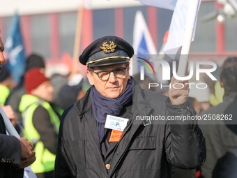 Coordinated one-day strike involving Air France pilots, cabin crew and ground staff at Roissy Charles-de-Gaulle airport in Roissy-en-France,...