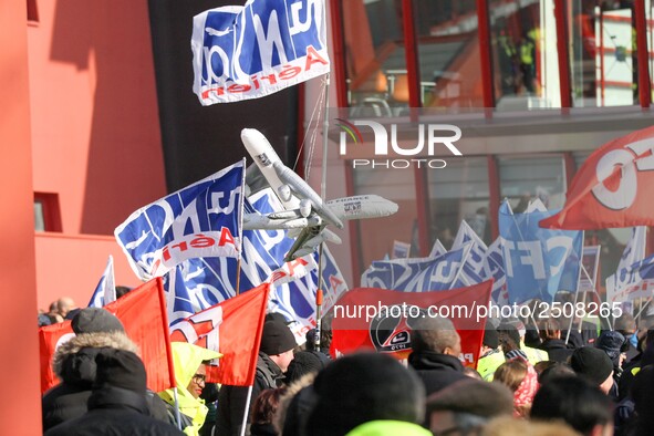 Coordinated one-day strike involving Air France pilots, cabin crew and ground staff at Roissy Charles-de-Gaulle airport in Roissy-en-France,...