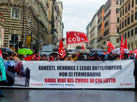 Logistic and transport workers from COBAS union organized a protest against the so-called "jobs-act" law in Rome, Italy on Saturday, Februar...