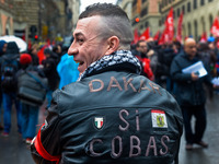 Logistic and transport workers from COBAS union organized a protest against the so-called "jobs-act" law in Rome, Italy on Saturday, Februar...