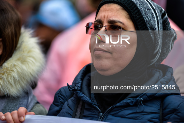 Logistic and transport workers from COBAS union organized a protest against the so-called "jobs-act" law in Rome, Italy on Saturday, Februar...