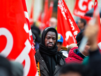 Logistic and transport workers from COBAS union organized a protest against the so-called "jobs-act" law in Rome, Italy on Saturday, Februar...