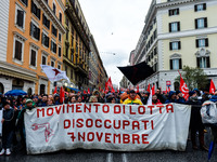 Logistic and transport workers from COBAS union organized a protest against the so-called "jobs-act" law in Rome, Italy on Saturday, Februar...