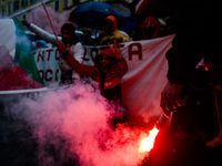 Logistic and transport workers from COBAS union organized a protest against the so-called "jobs-act" law in Rome, Italy on Saturday, Februar...