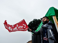 Logistic and transport workers from COBAS union organized a protest against the so-called "jobs-act" law in Rome, Italy on Saturday, Februar...