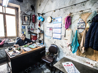 Workers are processing metal to make fasteners for industrial use in a old "han" factory in Istanbul, Turkey, 25 February 2018. This buildin...