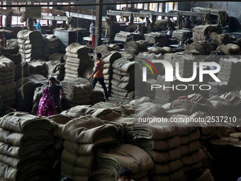 Workers busy in making jute sacks at Latif Bawany Jute Mills in Demra, Dhaka, on 5 March 2018 amid the country is ready to celebrate Nationa...