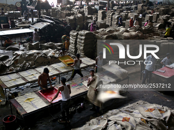 Workers busy in making jute sacks at Latif Bawany Jute Mills in Demra, Dhaka, on 5 March 2018 amid the country is ready to celebrate Nationa...