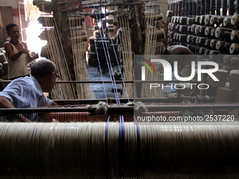 Workers busy in making jute sacks at Latif Bawany Jute Mills in Demra, Dhaka, on 5 March 2018 amid the country is ready to celebrate Nationa...