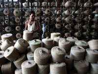 Workers busy in making jute sacks at Latif Bawany Jute Mills in Demra, Dhaka, on 5 March 2018 amid the country is ready to celebrate Nationa...