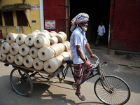 Workers busy in making jute sacks at Latif Bawany Jute Mills in Demra, Dhaka, on 5 March 2018 amid the country is ready to celebrate Nationa...