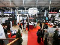 People visit the "Paris pour l'emploi" (Paris for Employment) recruitment forum on March 6, 2018, at the Grande Halle de La Villette in Pari...