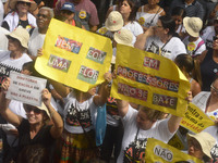 Municipal teachers protest in the city hall of Sao Paulo, Brazil, on 16 March 2018 against a bill that increases the social security discoun...