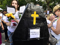 Municipal teachers protest in the city hall of Sao Paulo, Brazil, on 16 March 2018 against a bill that increases the social security discoun...