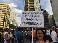 Municipal teachers protest in the city hall of Sao Paulo, Brazil, on 16 March 2018 against a bill that increases the social security discoun...