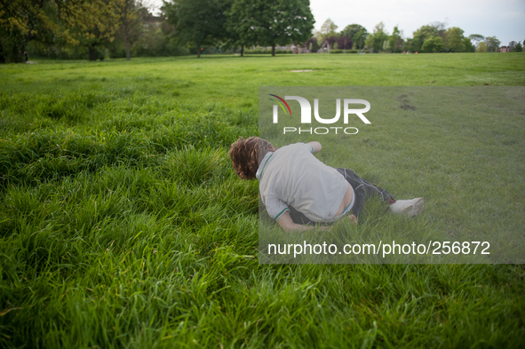 Robin seven years old in brokwell park in London.
Robin has been diagnosed autism spectrum disorder since he was three year old. 