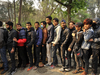 Nepalese Youths line up to pay the amount for the application submission for the Korean Language Test (KLT) under the Korea Employment Permi...