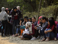 Nepalese Youths line up to pay the amount for the application submission for the Korean Language Test (KLT) under the Korea Employment Permi...