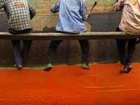 Workers are working in a ship-building yard in Dhaka, Bangladesh on 4 April 2018. In Bangladesh ship-building industry is very promising. (