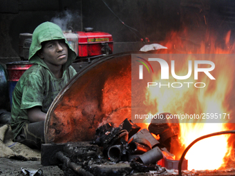 Child labor is common sight in Dhaka, Bangladesh, on 4 April 2018. According to a statistics report 2015 in Bangladesh there are 3.5 million...