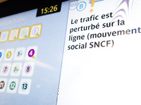 In Paris subway, signs and billboard announcing the strike of the day. Trade unions decided to launch a 1 month long movement to protest the...