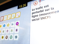 In Paris subway, signs and billboard announcing the strike of the day. Trade unions decided to launch a 1 month long movement to protest the...